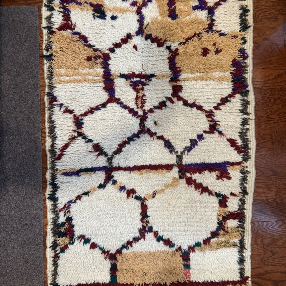 Handwoven tribal rug from Morocco